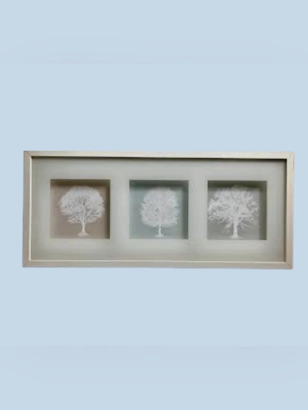 NWOT IKEA Trees Art 3D Shadow Box Wood Framed White Nature Elegance 28